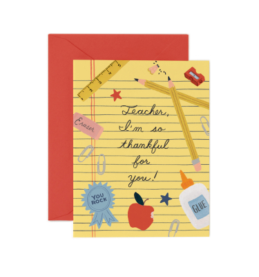 Thankful For Teacher Card|Rifle Paper