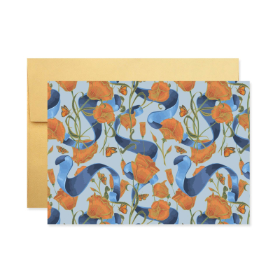 Poppies And Ribbon Stationery