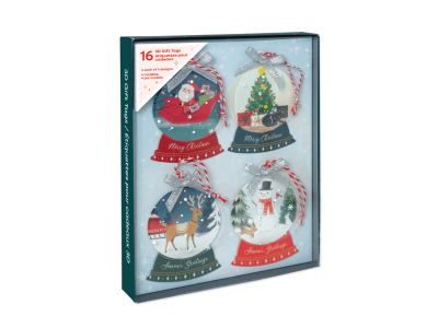 Mini Snow Globe Gift Tags Boxed|Up With Paper