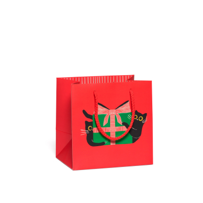 Holiday Black Cat Small Bag|Red Cap Cards