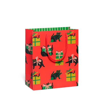 Holiday Black Cat Medium Bag|Red Cap Cards