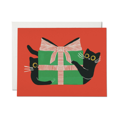 Holiday Black Cat Card|Red Cap Cards