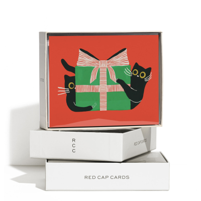 Holiday Black Cat Boxed Set|Red Cap Cards