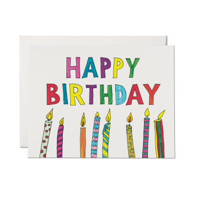 Colorful Candles Birthday Card|Red Cap Cards