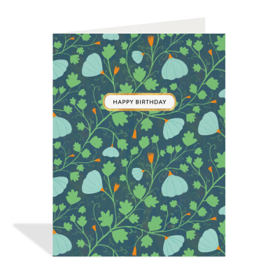 Blue Floral Birthday