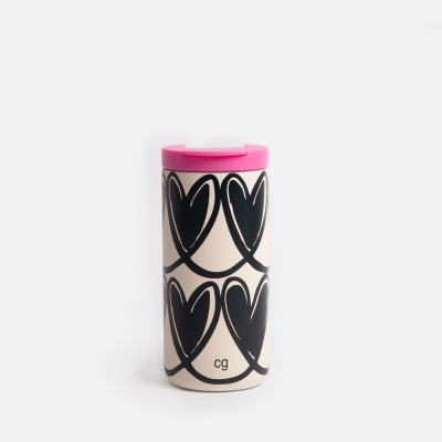 Mono Linked Hearts Insulated Coffee Cup|Caroline Gardner