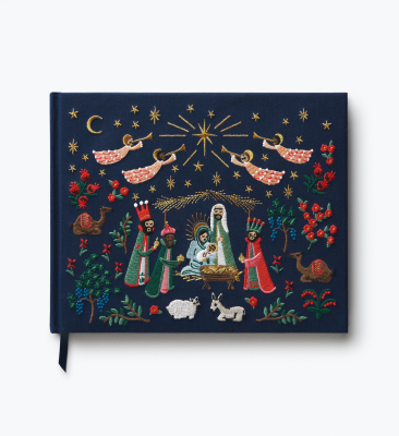Nativity Embroidered Guest Book|Rifle Paper
