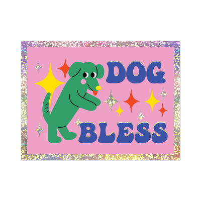 Dog Bless sticker|Red Cap Cards