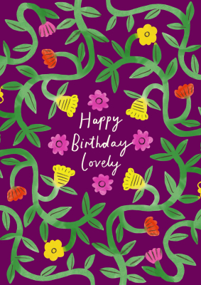 Spring Border Birthday Lovely
