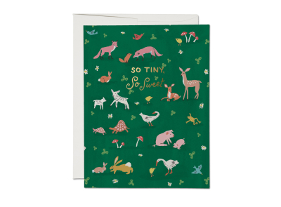 Tiny Animals FOIL Baby Card|Red Cap Cards