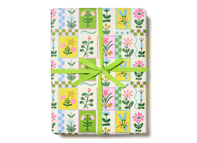 Retro Flower wrap roll-3 sheets|Red Cap Cards