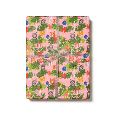 Meowy Christmas Holiday Wrap|Red Cap Cards