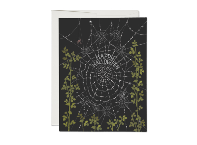 Delicate Spider Web FOIL Halloween Card|Red Cap Cards