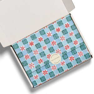 Snowflake Plaid Holiday Tissue Paper|Red Cap Cards