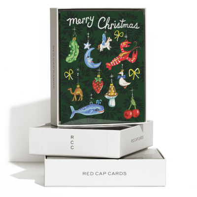Curious Trimmings FOIL Holiday Boxed Set|Red Cap Cards