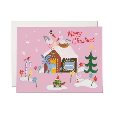 Away In A Manger FOIL Holiday Card|Red Cap Cards