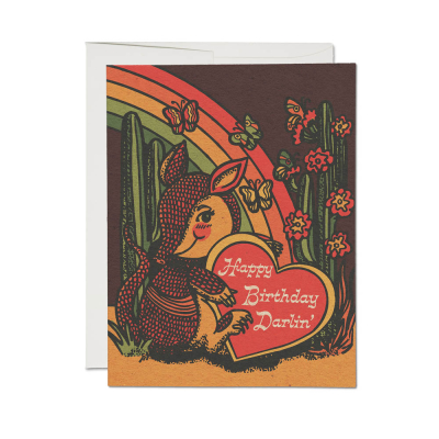 Armadillo Birthday card|Red Cap Cards