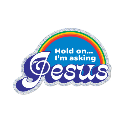 Asking Jesus sticker|Red Cap Cards