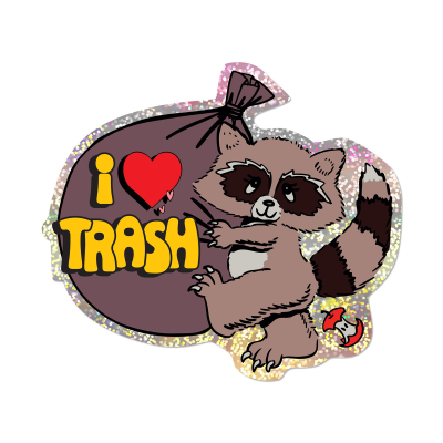 I Love Trash sticker|Red Cap Cards
