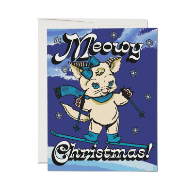 Snow Kitten Holiday Card|Red Cap Cards