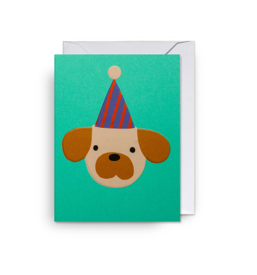 MINI CARD Party Hat Dog