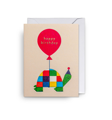 MINI CARD Tortoise Happy Birthday Balloon