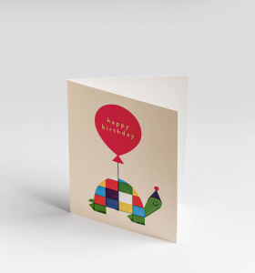 MINI CARD Tortoise Happy Birthday Balloon