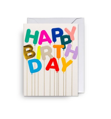 MINI CARD Happy Birthday Balloons