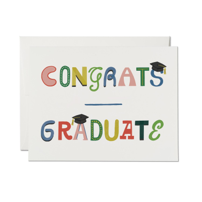 Graduate Typography card|Red Cap Cards