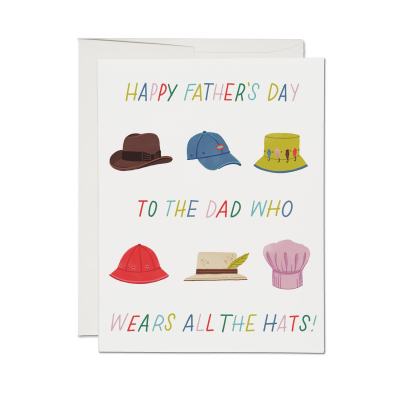 Lots of Hats Father's Day card|Red Cap Cards