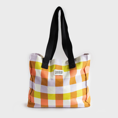 Multi Check Double Handle Tote Bag|Caroline Gardner