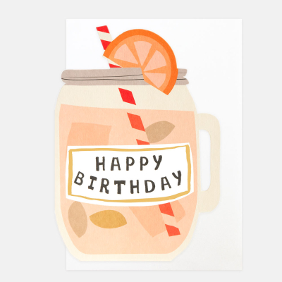 Happy Birthday Pink Cocktail In Mason Jar|Caroline Gardner