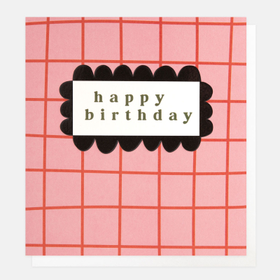 Happy Birthday Pink And Orange Grid|Caroline Gardner