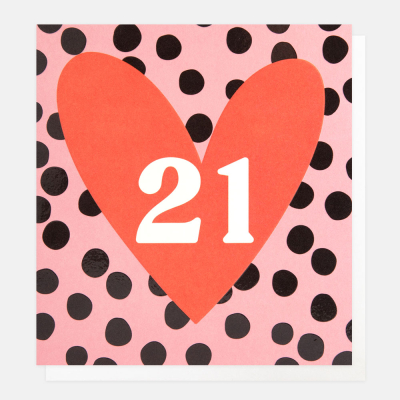 21 Number In Heart On Pink Spot|Caroline Gardner