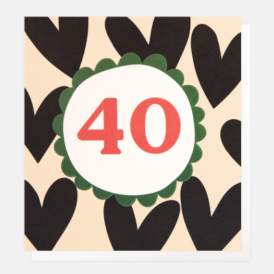 40 Number Charcoal Hearts|Caroline Gardner