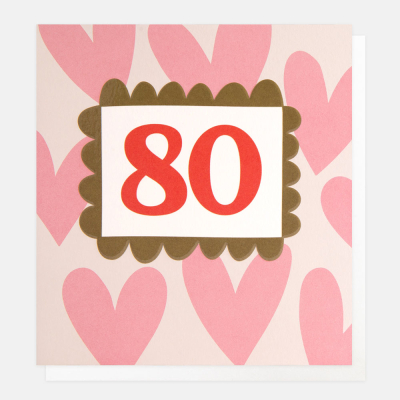 80 Number Pink Hearts|Caroline Gardner