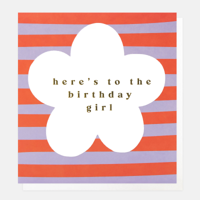 Heres To The Bday Girl Pink Orange Stripe|Caroline Gardner