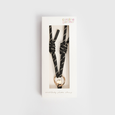 Black Cord Long Phone Strap|Caroline Gardner