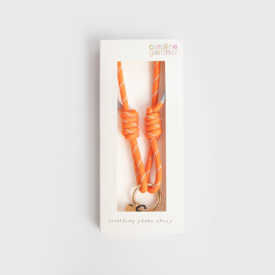 Orange And Duck Egg Cord Long Phone Strap|Caroline Gardner