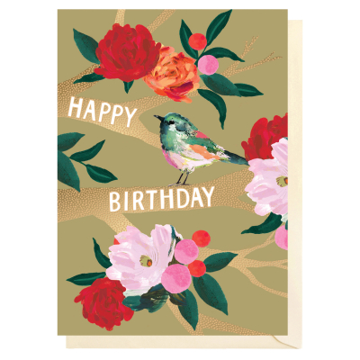 Happy Birthday Bird And Blooms