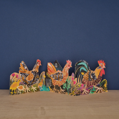 Three Fold Chickens Die Cut|Art Angels