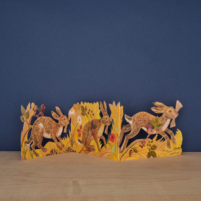 Three Fold Hares Die Cut|Art Angels