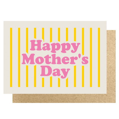 Happy Mothers Day Yellow Stripe