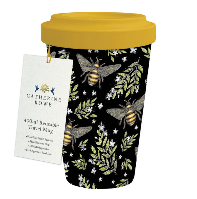 TRAVEL MUG Honey Bee Pattern