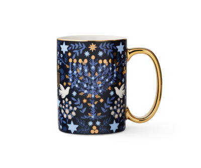 Laurel Menorah Porcelain Mug|Rifle Paper