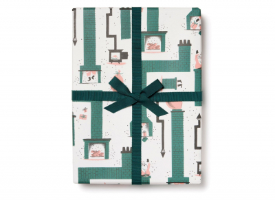 Santa Chimney Holiday Wrap Roll|Red Cap Cards