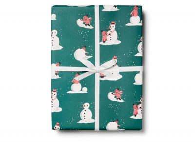 Building Snowman Holiday Wrap Roll|Red Cap Cards