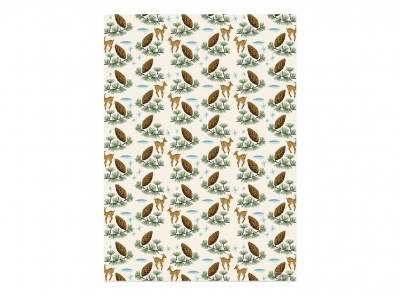 Deer And Pine Cones Holiday Wrap Roll|Red Cap Cards