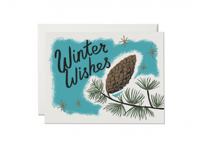 Pine Cones SPOT Holiday Card|Red Cap Cards