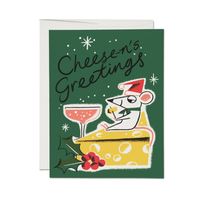 Cheese And Greetings Holiday Card|Red Cap Cards